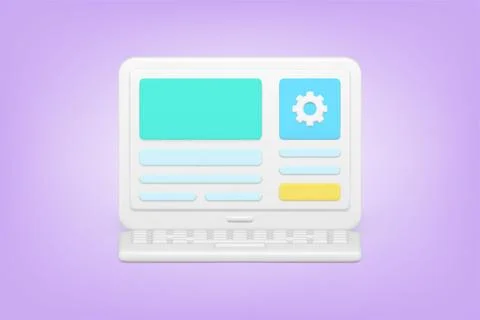 Minimalistic website optimization 3d icon vector illustration Illustrazione stock