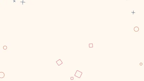 Minimalistic white background with scattered geometric shapes and symbols Vídeos de archivo 336263560