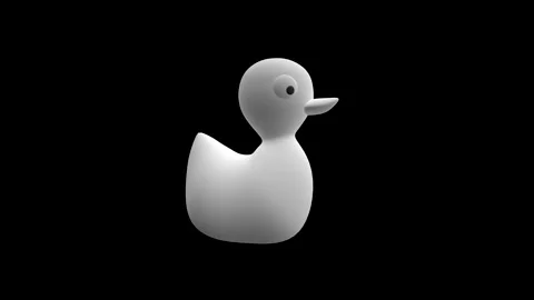 Minimalistic White Rubber Duck on Black Background in Studio Light Vídeo Stock 341921574