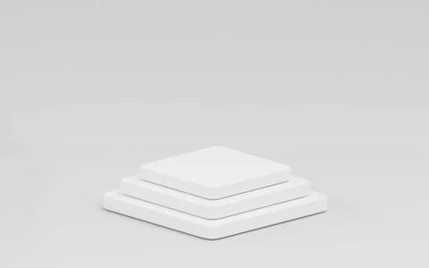 Minimalistic white showcase with empty space in old marble style 3d illustration Stock Illustration