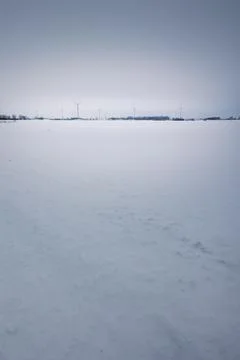 Minimalistic winter image of the snowfield Stock Photos