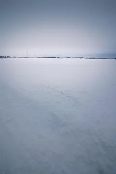 Minimalistic winter image of the snowfield Stock Photos