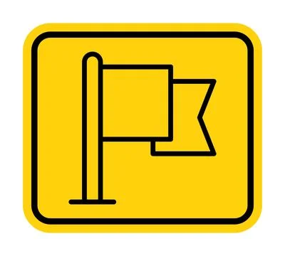 Minimalistic Yellow Flag Icon on a Simple Background for Graphic Use Stock Illustration