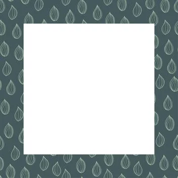Minimalustic green frame with line botanical seamless pattern, abstract leave Stock Illustration