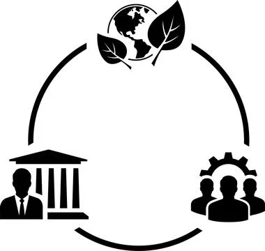 Minimization environmental impact as ESG principles concept in the form of .. Stock Illustration