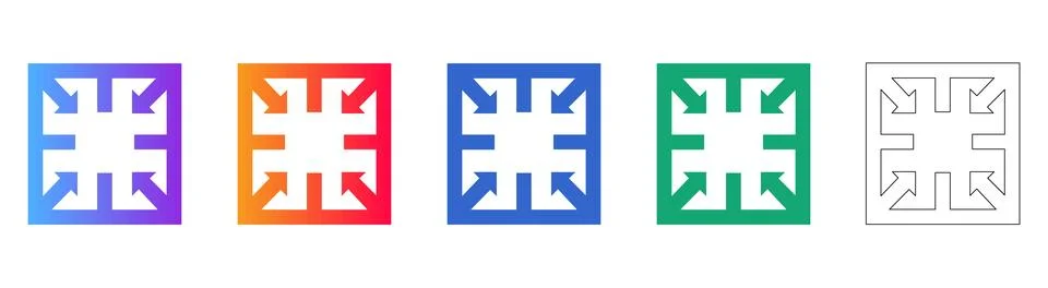Minimize and Shrink Interface Icons Illustration