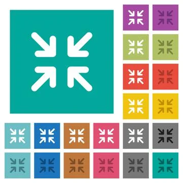 Minimize arrows square flat multi colored icons Ilustración de archivo