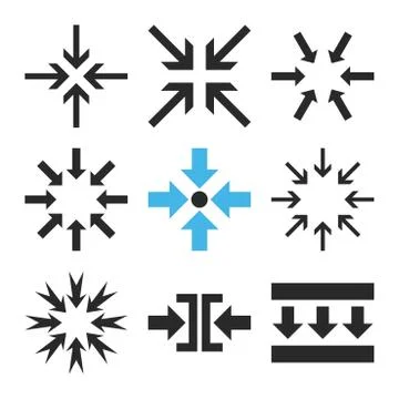 Minimize Arrows Vector Flat Icon Set 스톡 일러스트