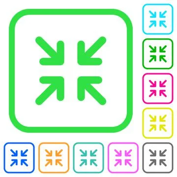 Minimize arrows vivid colored flat icons icons Stock Illustration