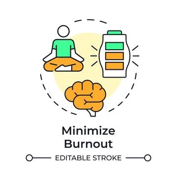 Minimize burnout multi color concept icon Stock Illustration