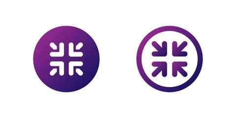 Minimize Dash Icon Set. A purple gradient icon resembling a dash, symbolizi.. Stock Illustration