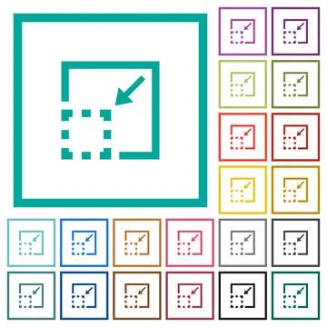Minimize element flat color icons with quadrant frames Stock Illustration