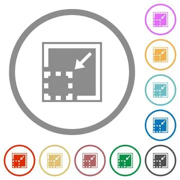 Minimize element solid flat icons with outlines Stock Illustration