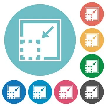 Minimize element solid flat round icons Stock Illustration