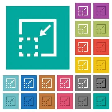 Minimize element square flat multi colored icons Ilustración de archivo