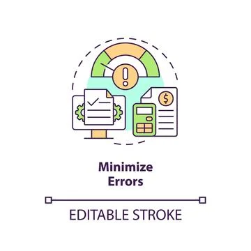 Minimize errors concept icon Stock Illustration