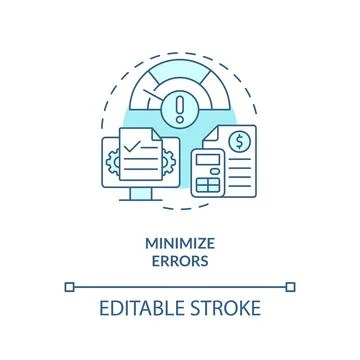 Minimize errors turquoise concept icon Stock Illustration