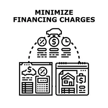 Minimize financing charges concept for loan optimization Stock Illustration
