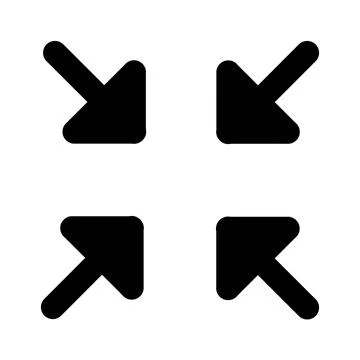 Minimize icon with four inward pointing arrows on transparent background Stock Illustration