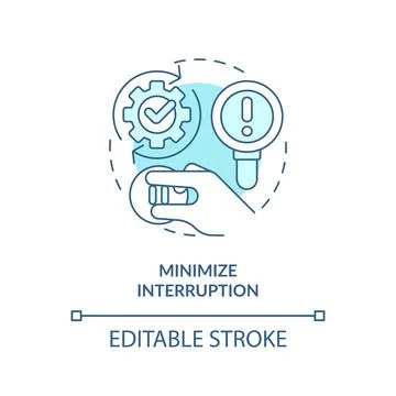 Minimize interruption blue concept icon Stock Illustration