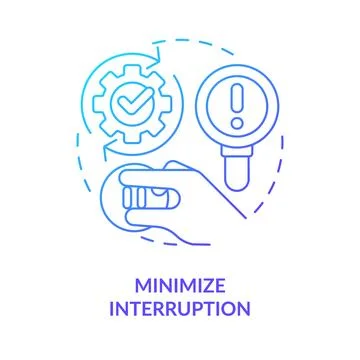 Minimize interruption blue gradient concept icon Stock Illustration