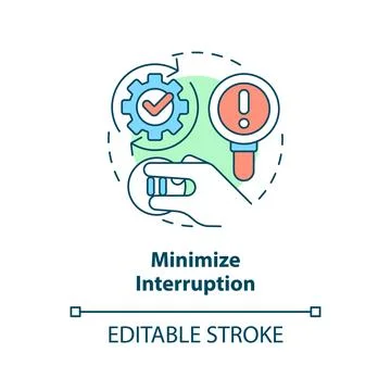 Minimize interruption concept icon Stock Illustration