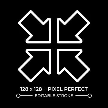 Minimize symbol white linear icon for dark theme Illustrazione stock