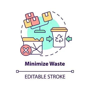 Minimize waste concept icon Illustrazione stock