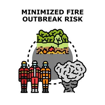 Minimized fire outbreak risk vector concept illustration Stock Illustration