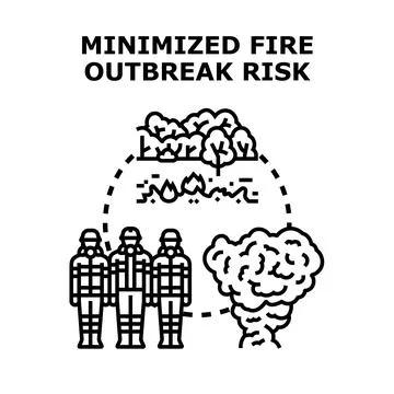 Minimized fire outbreak risk vector concept illustration Stock Illustration