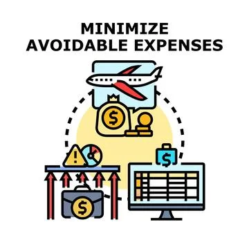 Minimizing avoidable expenses concept illustration vector Stock Illustration