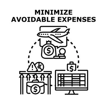 Minimizing avoidable expenses concept illustration vector Stock Illustration