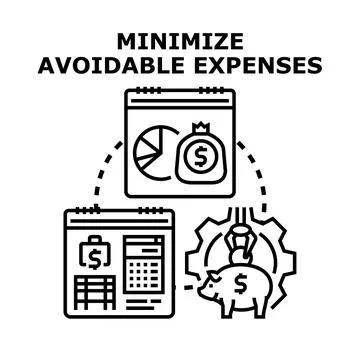 Minimizing avoidable expenses with financial planning Stock Illustration