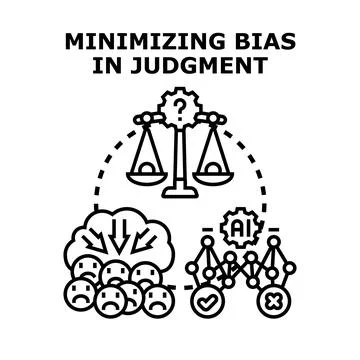 Minimizing bias in judgment using artificial intelligence 스톡 일러스트