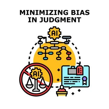 Minimizing bias in judgment using artificial intelligence concepts Stock Illustration
