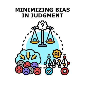 Minimizing bias in judgment using artificial intelligence 스톡 일러스트