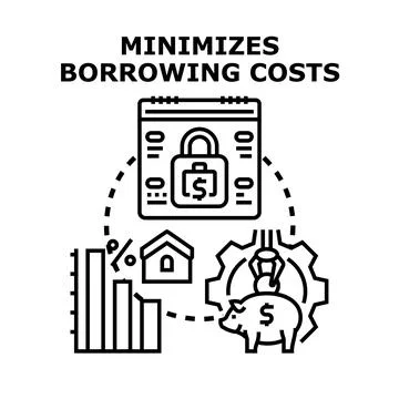 Minimizing borrowing costs concept with financial planning and savings Stock Illustration