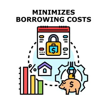 Minimizing borrowing costs concept with financial planning and savings Stock Illustration