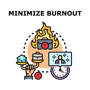 Minimizing burnout concept with work life balance Stock Illustration
