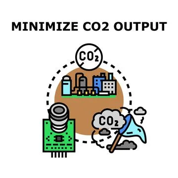 Minimizing carbon dioxide output with green technology Ilustración de archivo