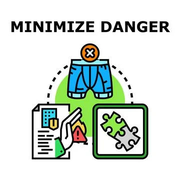 Minimizing danger concept with financial protection and problem solving Stock Illustration