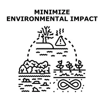 Minimizing environmental impact and protecting sustainable ecosystem 스톡 일러스트