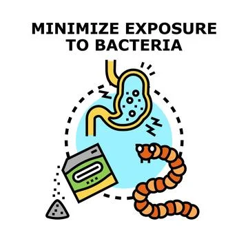 Minimizing exposure to bacteria and parasites concept Stock Illustration