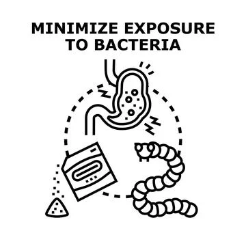 Minimizing exposure to bacteria and parasites concept Stock Illustration