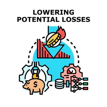 Minimizing financial risks and lowering business losses concept Stock Illustration
