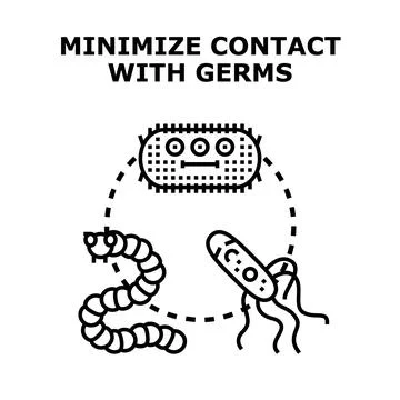 Minimizing harmful germs exposure and contamination risk Stock Illustration
