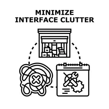 Minimizing interface clutter for optimal user experience Illustrazione stock