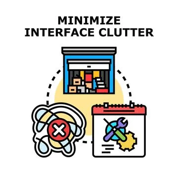 Minimizing interface clutter for optimal user experience 스톡 일러스트
