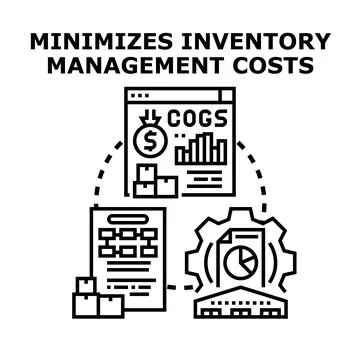 Minimizing inventory management costs concept vector icon 스톡 일러스트