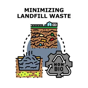 Minimizing landfill waste vector concept illustration Stock Illustration
